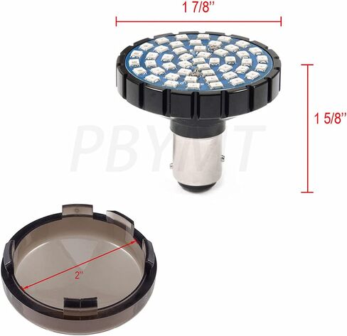 PBYMT 1157 LED ضوء إشارة الانعطاف الخلفي ضوء فرامل التشغيل 2 بوصة غطاء عدسة دخان متوافق مع Harley Dyna Softail Touring Electra Street Glide Road King 1997-2024 in Kuwait