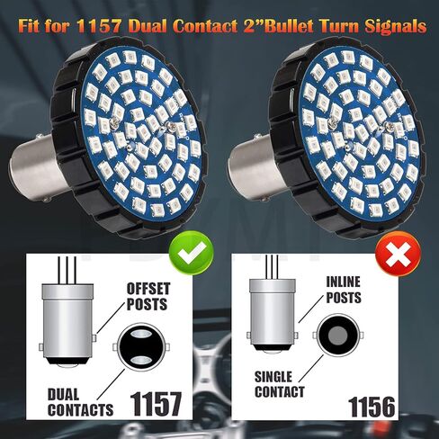 PBYMT 1157 LED ضوء إشارة الانعطاف الخلفي ضوء فرامل التشغيل 2 بوصة غطاء عدسة دخان متوافق مع Harley Dyna Softail Touring Electra Street Glide Road King 1997-2024 in Kuwait