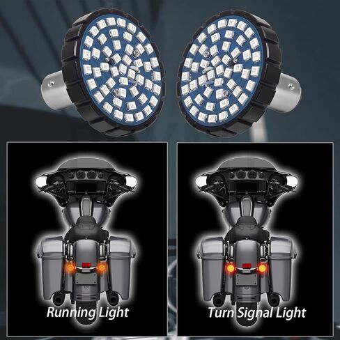 PBYMT 1157 LED ضوء إشارة الانعطاف الخلفي ضوء فرامل التشغيل 2 بوصة غطاء عدسة دخان متوافق مع Harley Dyna Softail Touring Electra Street Glide Road King 1997-2024 in Kuwait