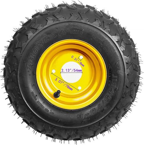4 قطع إطارات وحواف ATV Go Kart بدون أنابيب مقاس 145 × 70-6 بوصة إطارات أمامية أو خلفية مع حواف لدراجات Go Kart Buggy ATV الصغيرة وإطارات وعجلات الدراجات الرباعية 3 فتحات تثبيت in Saudi Arabia