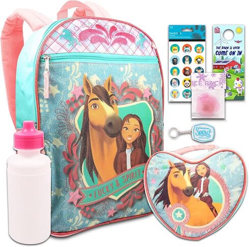 مجموعة حقيبة ظهر وحقيبة غداء للأطفال من سبيريت ستور دريم وركس سبيريت - حزمة من 5 قطع مع حقيبة ظهر وصندوق غداء معزول وزجاجة مياه وملصقات والمزيد (لوازم مدرسة سبيريت للفتيات) in Kuwait