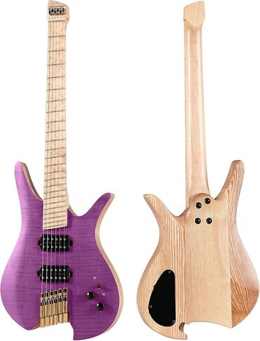 Headless Electric Guitar, 7 String Fanned Fret Travel Guitar (matte black) in Saudi Arabia