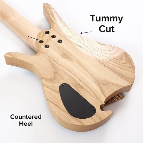 Headless Electric Guitar, 7 String Fanned Fret Travel Guitar (matte black) in Saudi Arabia