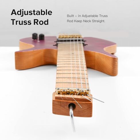 Headless Electric Guitar, 7 String Fanned Fret Travel Guitar (matte black) in Saudi Arabia