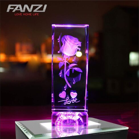 LED Rectangular Light Display Base for Crystals Glass Art Light Display Stand 3D LED Light Ornament Lamp - Black in Saudi Arabia