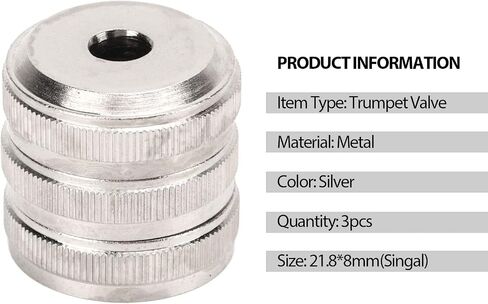 Trumpet Bottom Valve Caps,3Pcs Trumpet Valve Cap Metal Silver Screw Piston for Trumpet Replacement Musical Instrument Accessories(#2) in Saudi Arabia