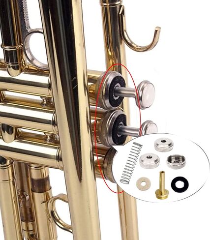 Trumpet Bottom Valve Caps,3Pcs Trumpet Valve Cap Metal Silver Screw Piston for Trumpet Replacement Musical Instrument Accessories(#2) in Saudi Arabia