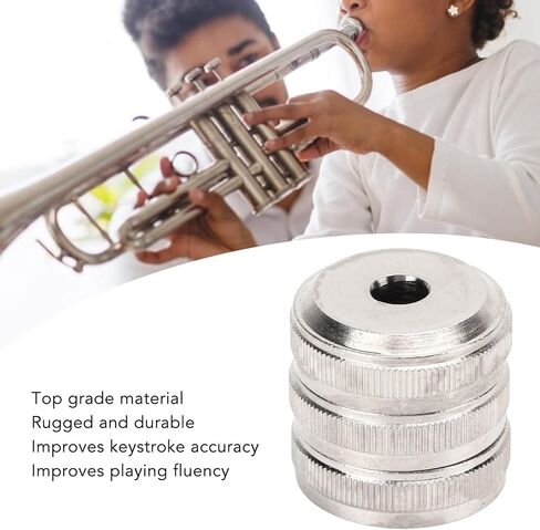 Trumpet Bottom Valve Caps,3Pcs Trumpet Valve Cap Metal Silver Screw Piston for Trumpet Replacement Musical Instrument Accessories(#2) in Saudi Arabia