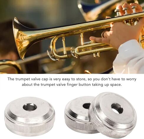 Trumpet Bottom Valve Caps,3Pcs Trumpet Valve Cap Metal Silver Screw Piston for Trumpet Replacement Musical Instrument Accessories(#2) in Saudi Arabia