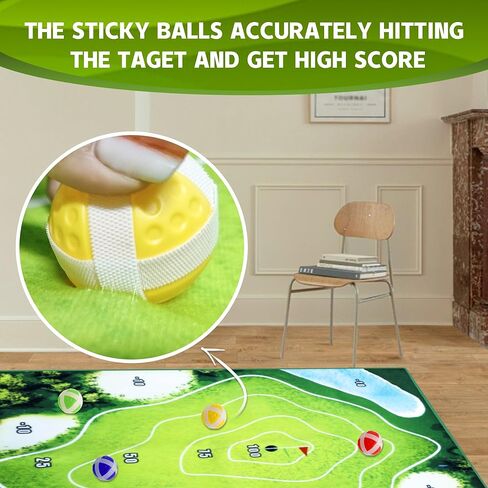 مجموعة ألعاب الجولف تشيبينج حصيرة الجولف، 20 كرة جولف لزجة، بساط تدريب الجولف في الأماكن المغلقة والخارجية، سجادات ممارسة ألعاب الجولف للبالغين والأطفال in Kuwait