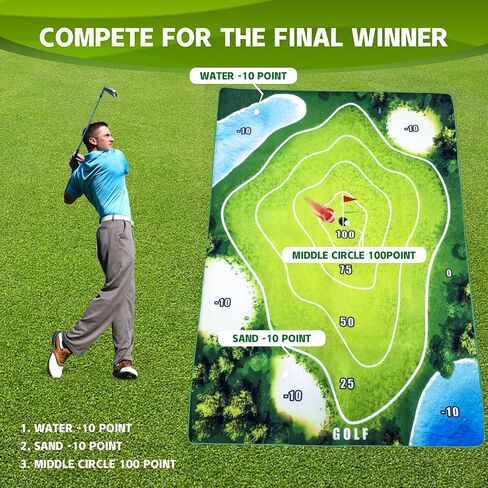 مجموعة ألعاب الجولف تشيبينج حصيرة الجولف، 20 كرة جولف لزجة، بساط تدريب الجولف في الأماكن المغلقة والخارجية، سجادات ممارسة ألعاب الجولف للبالغين والأطفال in Kuwait