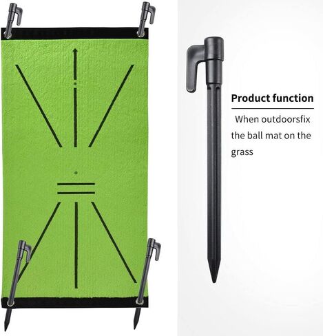 بساط ضرب الجولف، بساط تدريب الجولف، ضرب كشف التأرجح، تحليل وتصحيح مسار التأرجح، بساط جولف العشب مع قاعدة ناعمة مطاطية ماصة للصدمات مع 3 قطع من كرات تدريب الجولف في الداخل/الخارج in Kuwait