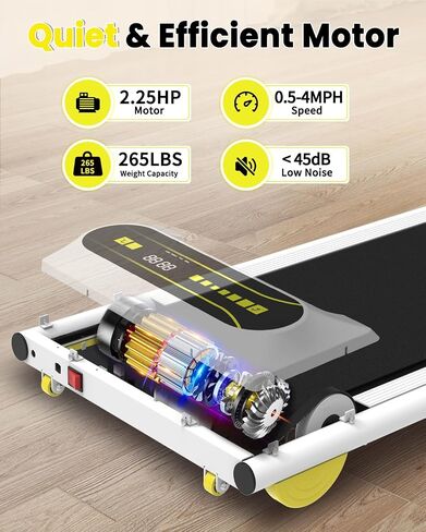 Under Desk Treadmill, Walking Pad Treadmill Under Desk 2.25HP, Portable Electric Small Treadmills for Home/Office, Compact Mini Running Walking Machine with Remote Control in Saudi Arabia