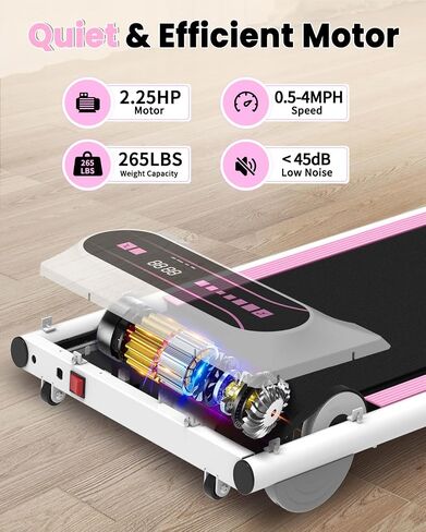 Under Desk Treadmill, Walking Pad Treadmill Under Desk 2.25HP, Portable Electric Small Treadmills for Home/Office, Compact Mini Running Walking Machine with Remote Control in Saudi Arabia