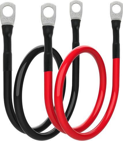 8 AWG Battery Cable 8 Gauge Power Inverter Cables with 5/16 Inch Lugs Both Ends for Solar Boat Marine RV Car 2 Pack (1FT) in Kuwait