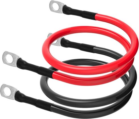 8 AWG Battery Cable 8 Gauge Power Inverter Cables with 5/16 Inch Lugs Both Ends for Solar Boat Marine RV Car 2 Pack (1FT) in Kuwait