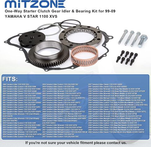 MITZONE One-Way Starter Clutch Update Kit with Bolts Replaces for 1999-2009 Yamaha V-Star Vstar 1100 Kit XVS1100 Part Number 99999-03908-00 in Saudi Arabia