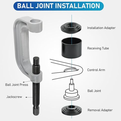 ATPEAM Ball Joint Service Tool | Heavy Duty Ball Joint Press & U Joint Removal Tool Kit with 4wd Adapters, for Most 2WD and 4WD Cars and Light Trucks in Kuwait
