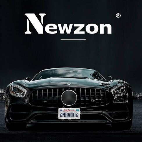 Newzon 4 ثقوب حجر الراين إطارات لوحة الترخيص ضئيلة الفولاذ المقاوم للصدأ البولندية مرآة إطار لوحة الترخيص 2 قطعة لوحة ترخيص السيارة يغطي الأبيض بلينغ الجبهة الخلفية حامل إطارات in Saudi Arabia