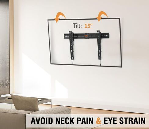 حامل تلفزيون قابل للإمالة فائق النحافة من ELIVED لمعظم أجهزة التلفاز مقاس 37-80 بوصة، حامل تلفزيون منخفض الحجم 0.8 بوصة، دعامات تلفزيون مثبتة على الحائط بحد أقصى VESA 600x400، يحمل ما يصل إلى 99 رطلاً. يناسب مسامير خشبية مقاس 8 بوصات و16 بوصة و24 بوصة. in Kuwait