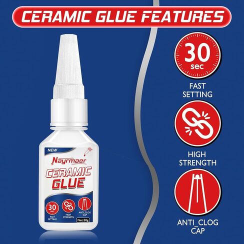 30g Ceramic Glue, Ceramic Glue for Pottery, Super Glue for Ceramic, Pottery, Porcelain, Glass, Plastic, Metal, Rubber and DIY Craft (1) in Saudi Arabia