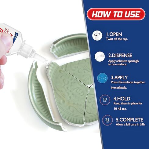 30g Ceramic Glue, Ceramic Glue for Pottery, Super Glue for Ceramic, Pottery, Porcelain, Glass, Plastic, Metal, Rubber and DIY Craft (1) in Saudi Arabia