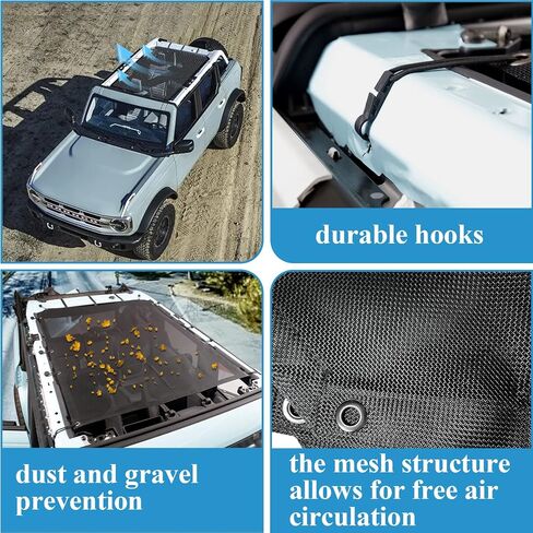Bronco Top Sunshade Cover Mesh Sun Shade Top Cover for Bronco Accessories 4-Door Version Ford Bronco 2021-2023 in Saudi Arabia