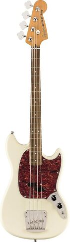 Squier Classic Vibe 60s موستانج باس، أبيض أولمبي، لوحة أصابع لوريل in Saudi Arabia