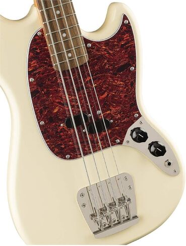 Squier Classic Vibe 60s موستانج باس، أبيض أولمبي، لوحة أصابع لوريل in Saudi Arabia
