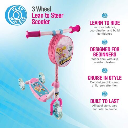 PlayWheels PAW Patrol Skye 3-Wheel Kids Leaning Scooter with Accessory Pouch in Kuwait