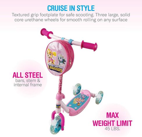 PlayWheels PAW Patrol Skye 3-Wheel Kids Leaning Scooter with Accessory Pouch in Kuwait