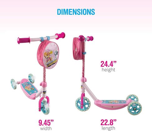 PlayWheels PAW Patrol Skye 3-Wheel Kids Leaning Scooter with Accessory Pouch in Kuwait