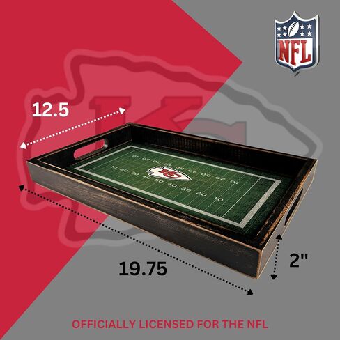 صينية خشبية لملعب كرة القدم دالاس كاوبويز NFL من Fan Creations - خادم شعار الفريق المزخرف مع مقابض للطعام والشراب - للترفيه في يوم اللعبة أو منظم الطاولة - أظهر فخر رعاة البقر الخاص بك in Saudi Arabia