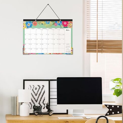 2024-2025 Desk Calendar - Desk Calendar 2024-2025 from JUL. 2024 - DEC. 2025, 17" x 12", 18 Monthly Desk/Wall Calendar 2-in-1, Thick Paper with 2 Corner Protectors, Large Unruled Blocks - Blue Floral in Saudi Arabia