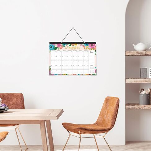 2024-2025 Desk Calendar - Desk Calendar 2024-2025 from JUL. 2024 - DEC. 2025, 17" x 12", 18 Monthly Desk/Wall Calendar 2-in-1, Thick Paper with 2 Corner Protectors, Large Unruled Blocks - Blue Floral in Saudi Arabia