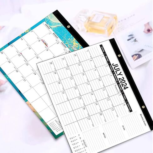 WAVEYU 2024 Desk Wall Calendar, Monthly Desk Pad for Men Women, Calendar for Table Office Home School, 17" x 12", January 2024 - June 2025, Black in Kuwait