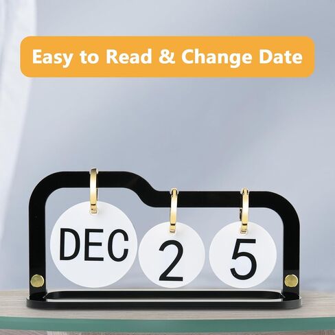 تقويم مكتب أكريليك دائم 2023-2024 فليب واقف، تقويم فليب لسطح المكتب العتيق مع كتل عرض كبيرة لتاريخ شهر أكريليك، تقويم فليب يومي لملحقات مكتب ديكور المنزل (النمط) in Kuwait