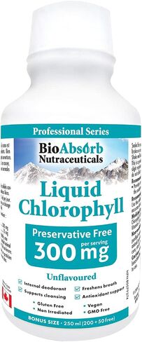 Bio Absorb Liquid Chlorophyll Unflavored, Highly Concentrated, 300 mg per Serving, No Preservatives, Non-GMO (8.45 oz) in Saudi Arabia