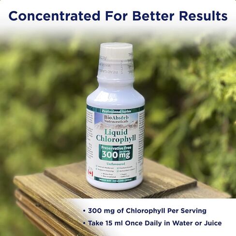 Bio Absorb Liquid Chlorophyll Unflavored, Highly Concentrated, 300 mg per Serving, No Preservatives, Non-GMO (8.45 oz) in Saudi Arabia