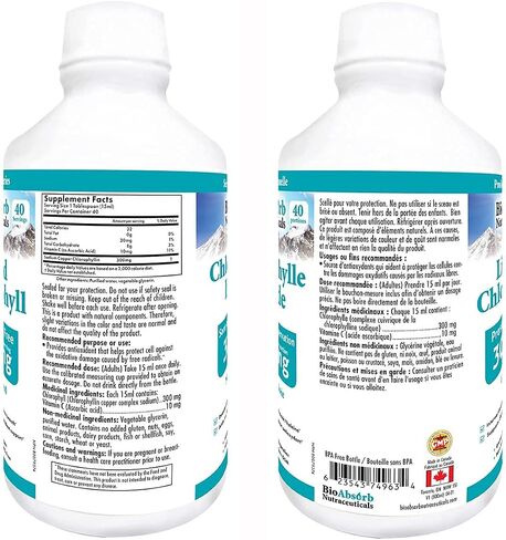 Bio Absorb Liquid Chlorophyll Unflavored, Highly Concentrated, 300 mg per Serving, No Preservatives, Non-GMO (8.45 oz) in Saudi Arabia