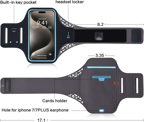 حزام يد رياضي T Tersely لهاتف iPhone 15 14 13 12 Pro/Max/8 Plus/XR، جراب ذراع للجري في صالة الألعاب الرياضية/مفتاح التمرين/حامل البطاقة لهاتف Samsung S22 S21 S20/Plus/Note لـ Google Pixel (أسود) in Saudi Arabia
