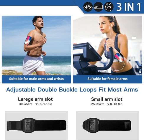Running Phone Armband, 3 in 1 Bike Phone Mount + Running Armband + Running Phone Holder Wristband, 360° Rotatable Bicycle Phone Holder with Key & Card and Headphone Slot for 4.5''-7'' iPhone Samsung in Kuwait