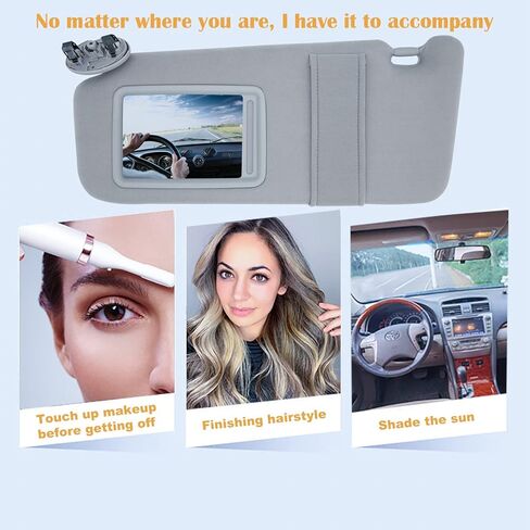 واقي الشمس من الجانب الأيسر للسائق متوافق مع 2007 2008 2009 2010 2011 Toyo-ta Camry وCamry Hybrid بدون فتحة سقف يحل محل الطراز 74320-06780-B0 (رمادي) in Kuwait