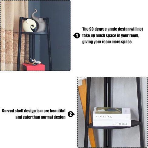 رف الزاوية 65 بوصة طويل القامة خزانة الكتب 5 الطبقة الزاوية رف الكتب الزاوية سلم الجرف رف الكتب الصغيرة العتيقة رف النبات قائما بذاته للحمام، المطبخ، غرفة المعيشة، غرفة نوم، مكتب المنزل in Kuwait