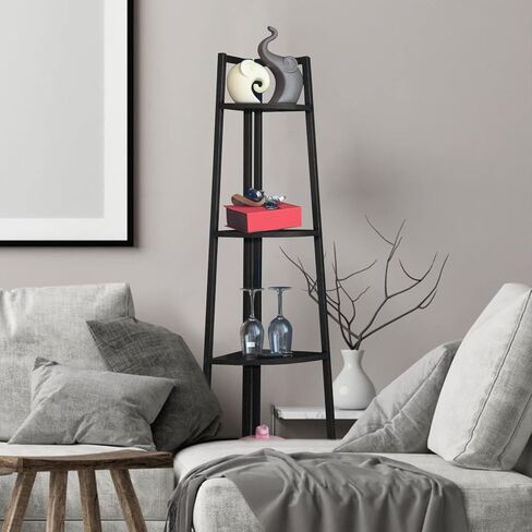 رف الزاوية 65 بوصة طويل القامة خزانة الكتب 5 الطبقة الزاوية رف الكتب الزاوية سلم الجرف رف الكتب الصغيرة العتيقة رف النبات قائما بذاته للحمام، المطبخ، غرفة المعيشة، غرفة نوم، مكتب المنزل in Kuwait