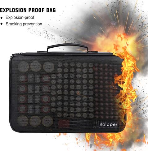 حقيبة تخزين منظم البطارية، حقيبة آمنة مقاومة للحريق مع قفل، حامل بطارية مقاوم للانفجار مع جهاز اختبار BT-168 - يحمل أكثر من 220 بطارية بأحجام مختلفة (البطاريات غير متضمنة) in Kuwait