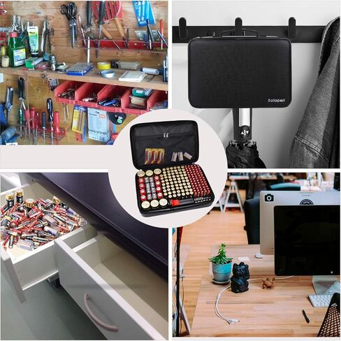 حقيبة تخزين منظم البطارية، حقيبة آمنة مقاومة للحريق مع قفل، حامل بطارية مقاوم للانفجار مع جهاز اختبار BT-168 - يحمل أكثر من 220 بطارية بأحجام مختلفة (البطاريات غير متضمنة) in Kuwait