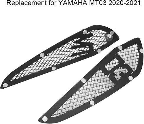 Fuel Tank Side Guard, Fydun 2pcs Motorcycle Fuel Tank Air Intake Trim Aluminum Replacement for MT03 2020‑2021(Black) in Saudi Arabia
