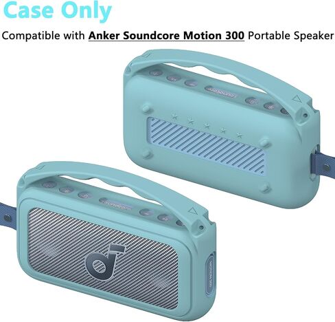 Silicone Case for Anker Soundcore Motion 300 Bluetooth Speaker | Protective Holder Skin for Motion 300 Speaker Case Accessories, with Carrying Handle (Black) in Kuwait