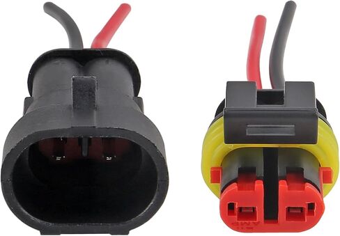 5 Kits 2 Pin Male Female Electrical Connectors Waterproof Plug Socket Kit Waterproof Wire Terminal Connector with 8cm Wire 2.6mm Series Terminal Connector for Auto Marine Truck(10A) in Saudi Arabia